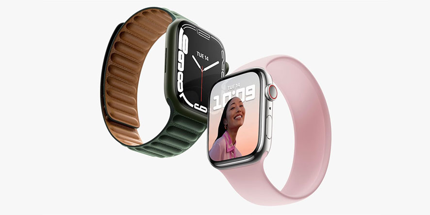 اپل واچ سری ۷ با دیزاین قبلی، صفحه نمایش بزرگتر و رنگ‌های جدید رونمایی شد