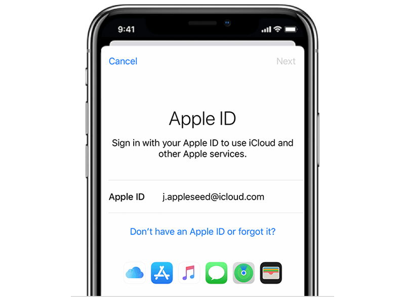 صفحه ورود توسط Apple ID