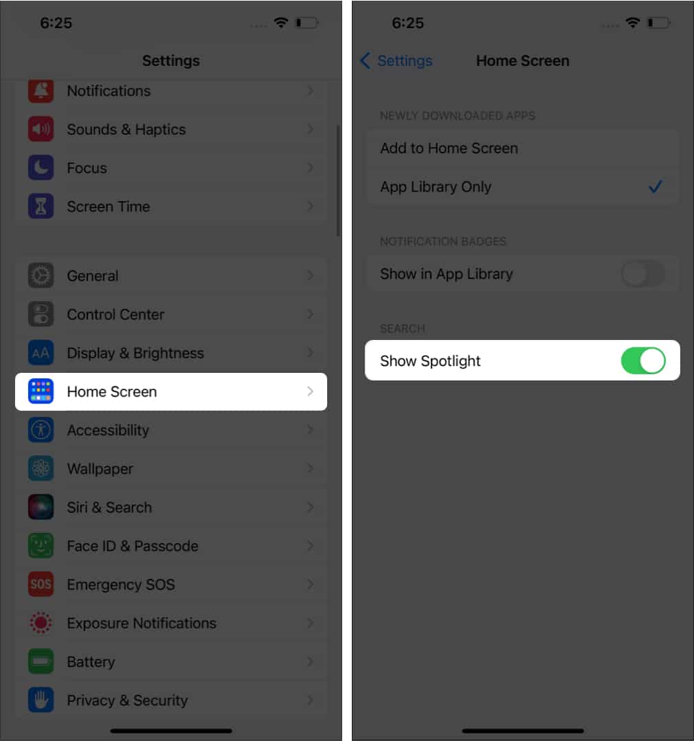 دکمه SpotLight در iOS 16