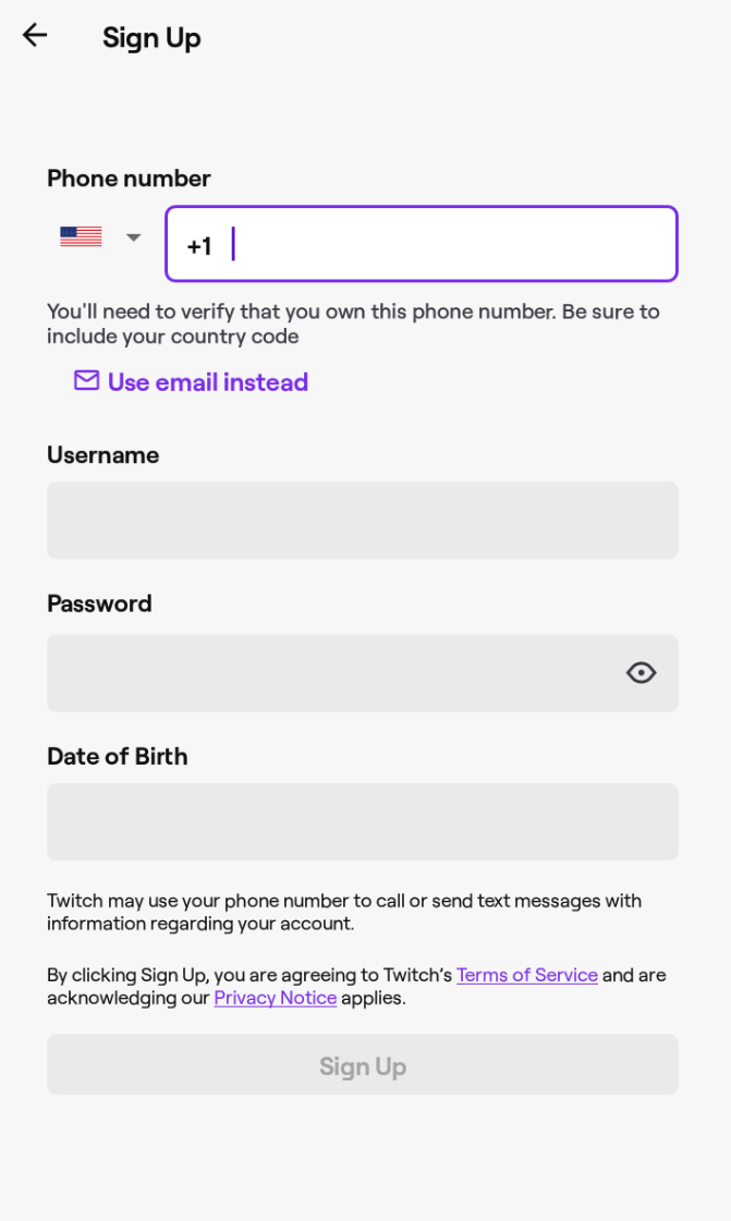 آموزش ساخت اکانت Twitch