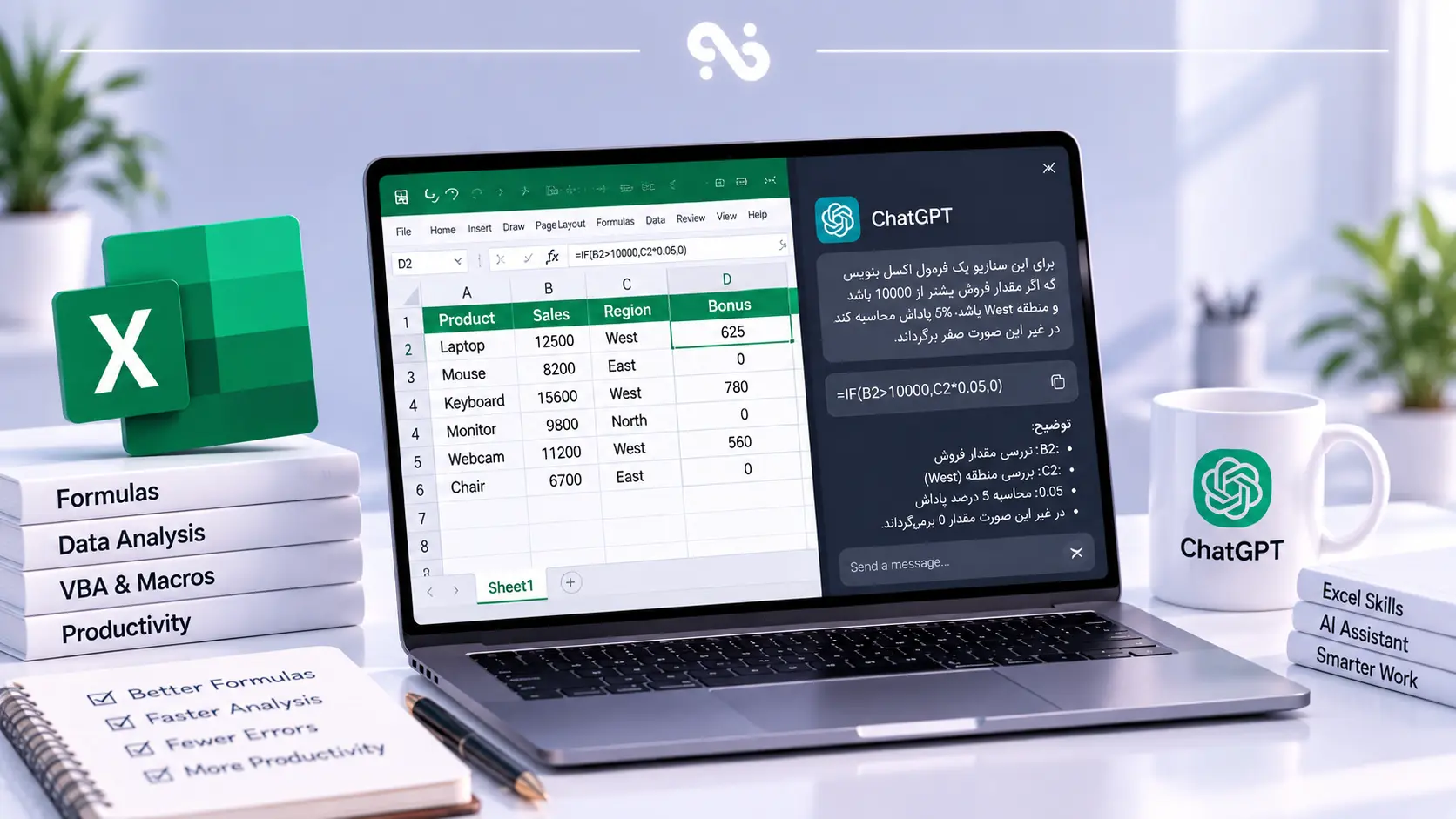 فرمولنویسی اکسل با ChatGPT؛ آموزش نوشتن و رفع ارورها