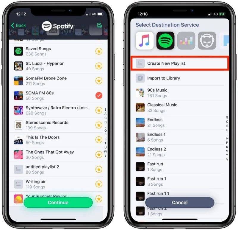 انتقال پلی لیست از اسپاتیفای به اپل موزیک
