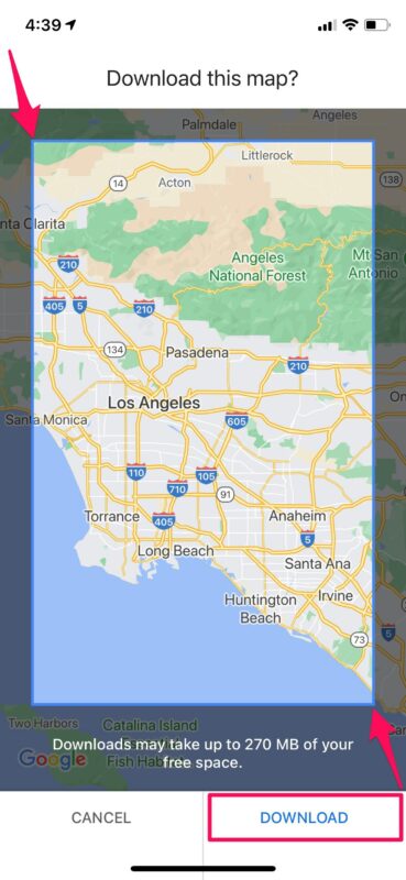 انتخاب محل مورد نظر برای نقشه آفلاین گوگل مپس