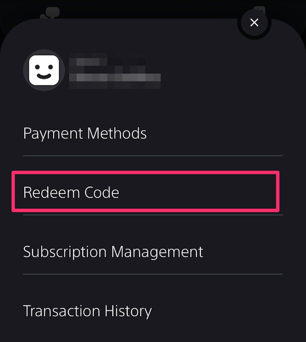 Redeem گیفت کارت در اپ پلی استیشن