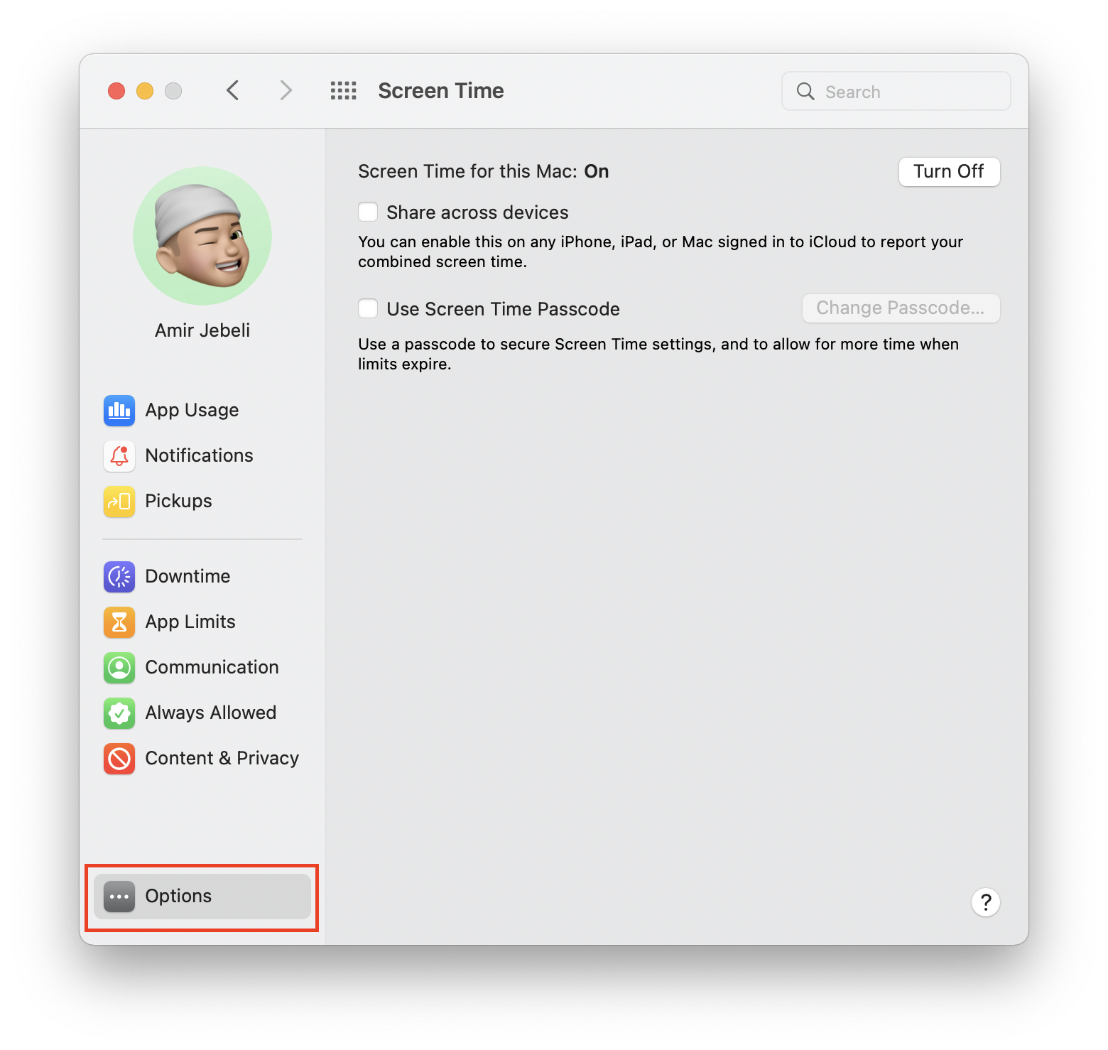 تنظیمات Screen Time در macOS