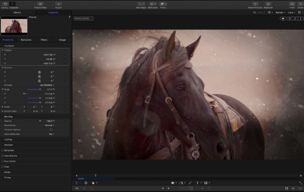تصویری از محیط نرم افزار موشن اپل