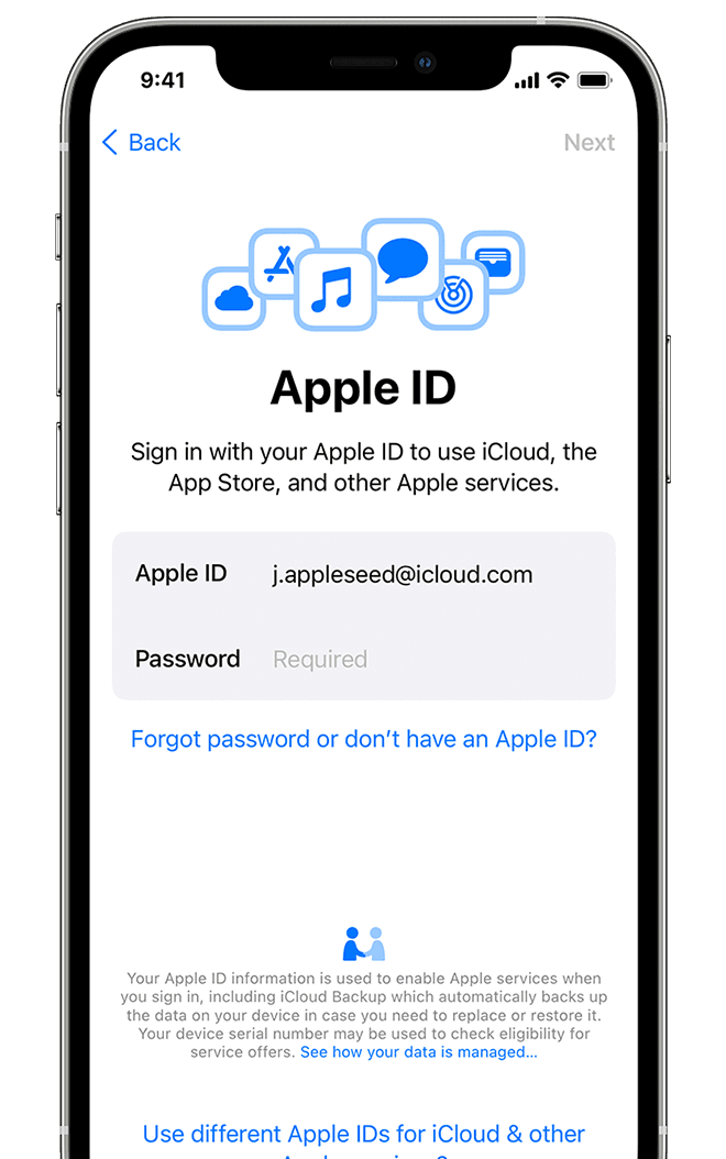 صفحه ورود به Apple ID