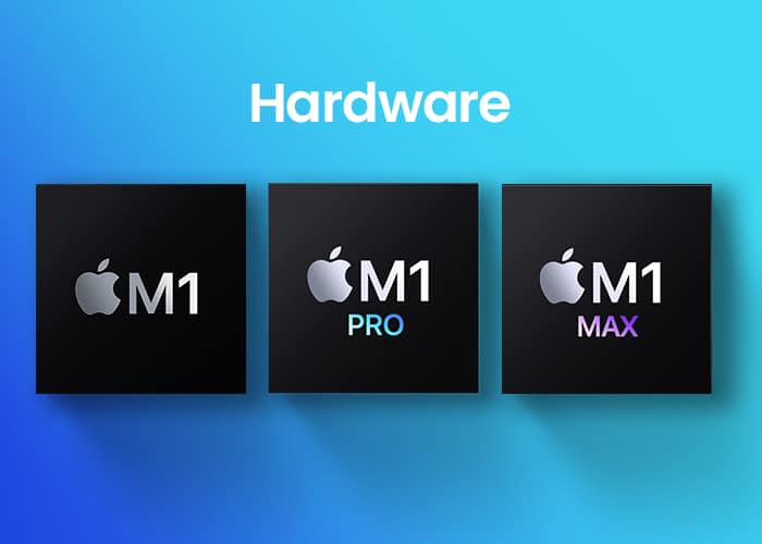 نمایی از پردازنده‌های M1، M1 Pro و M1 Max
