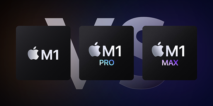 نمایی از پردازنده M1، M1 Pro و M1 Max اپل