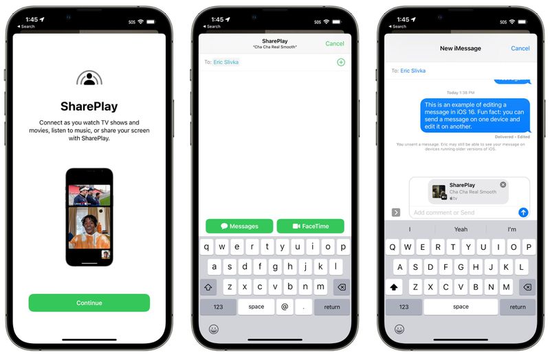 امکانات و قابلیت های جدید آی مسیج در iOS 16  - پشتیبانی از SharePlay