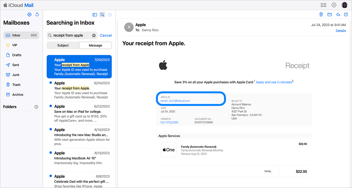 ایمیل اپل برای خرید شما از اپ استور