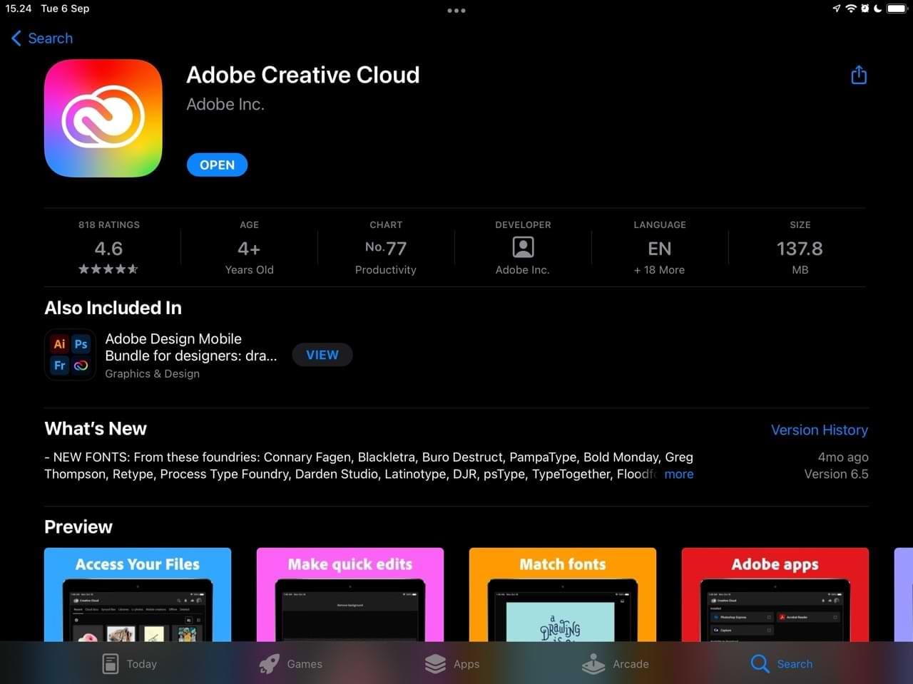 معرفی چند اپلیکیشن کاربردی در آیپد برای فریلنسر ها- Adobe Creative Cloud