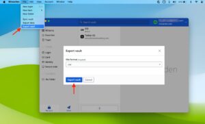 اکسپورت کردن رمزهای عبور از Bitwarden در اپ مک