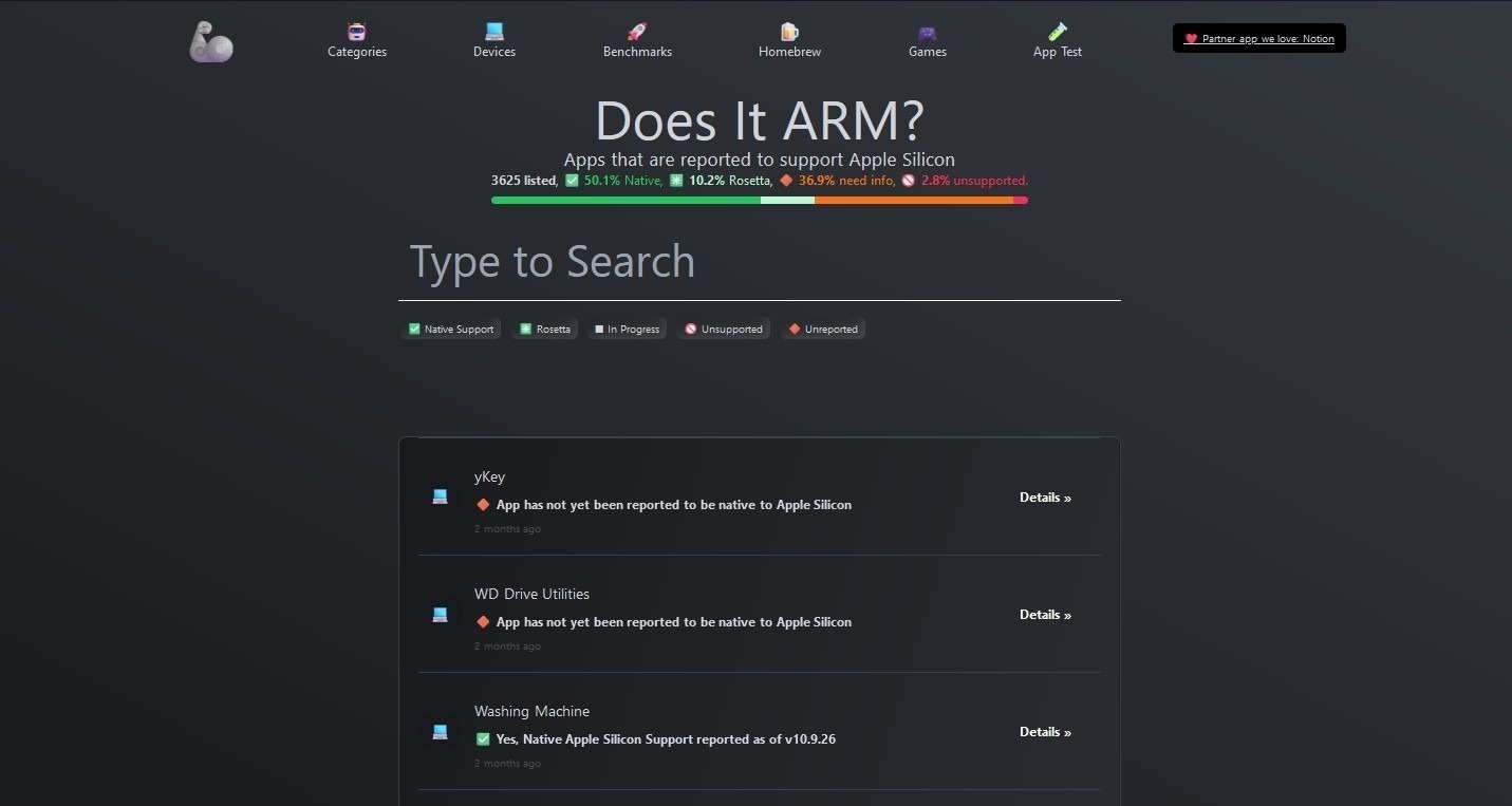 صفحه وبسایت Does it ARM