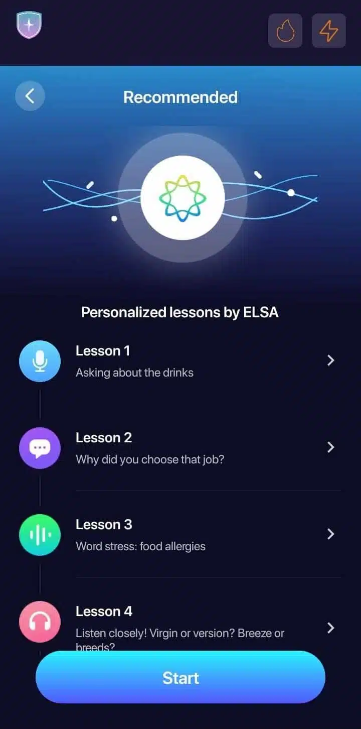 ساختار هدفمند دروس در السا اسپیک
