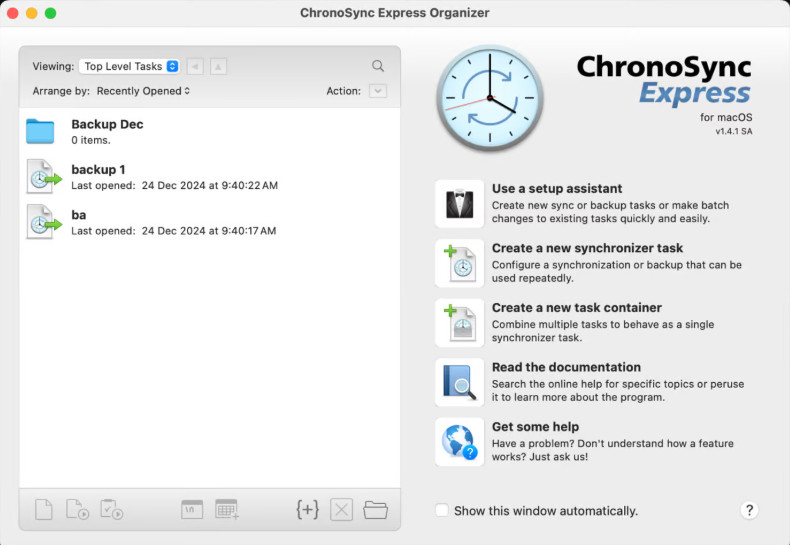 برنامه ChronoSync Express