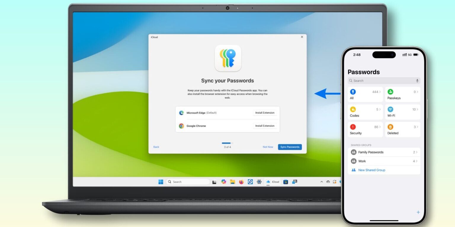 چطور از پسوردهای ذخیره شده در Passwords آیفون روی ویندوز استفاده کنیم