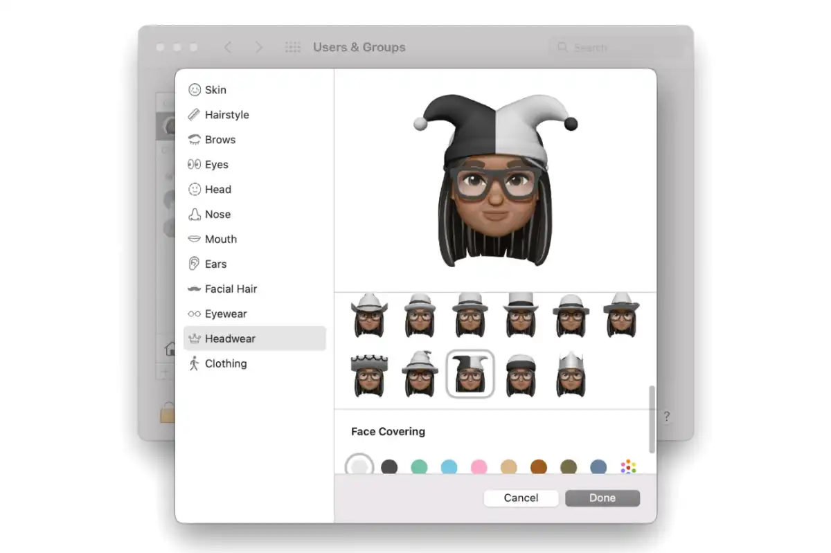 تنظیمات Memoji در مک