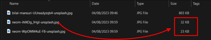 reduced images too small