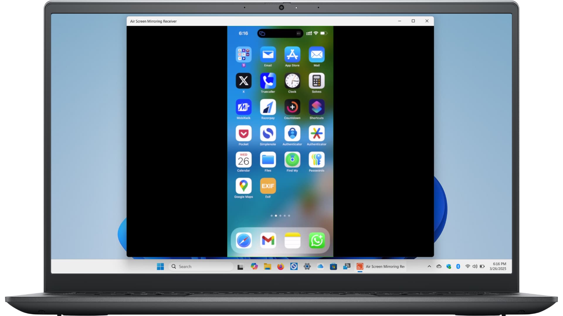 استفاده از Air Screen برای بازتاب صفحه روی کامپیوتر ویندوزی