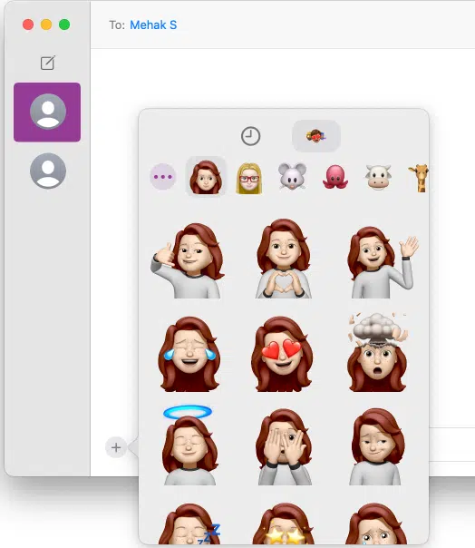 ارسال استیکر یا Memoji از مک در Messages