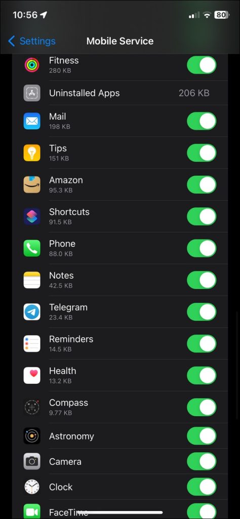 فعال کردن ویژگی Background Data برای حل مشکلCan’t Send Message تلگرام