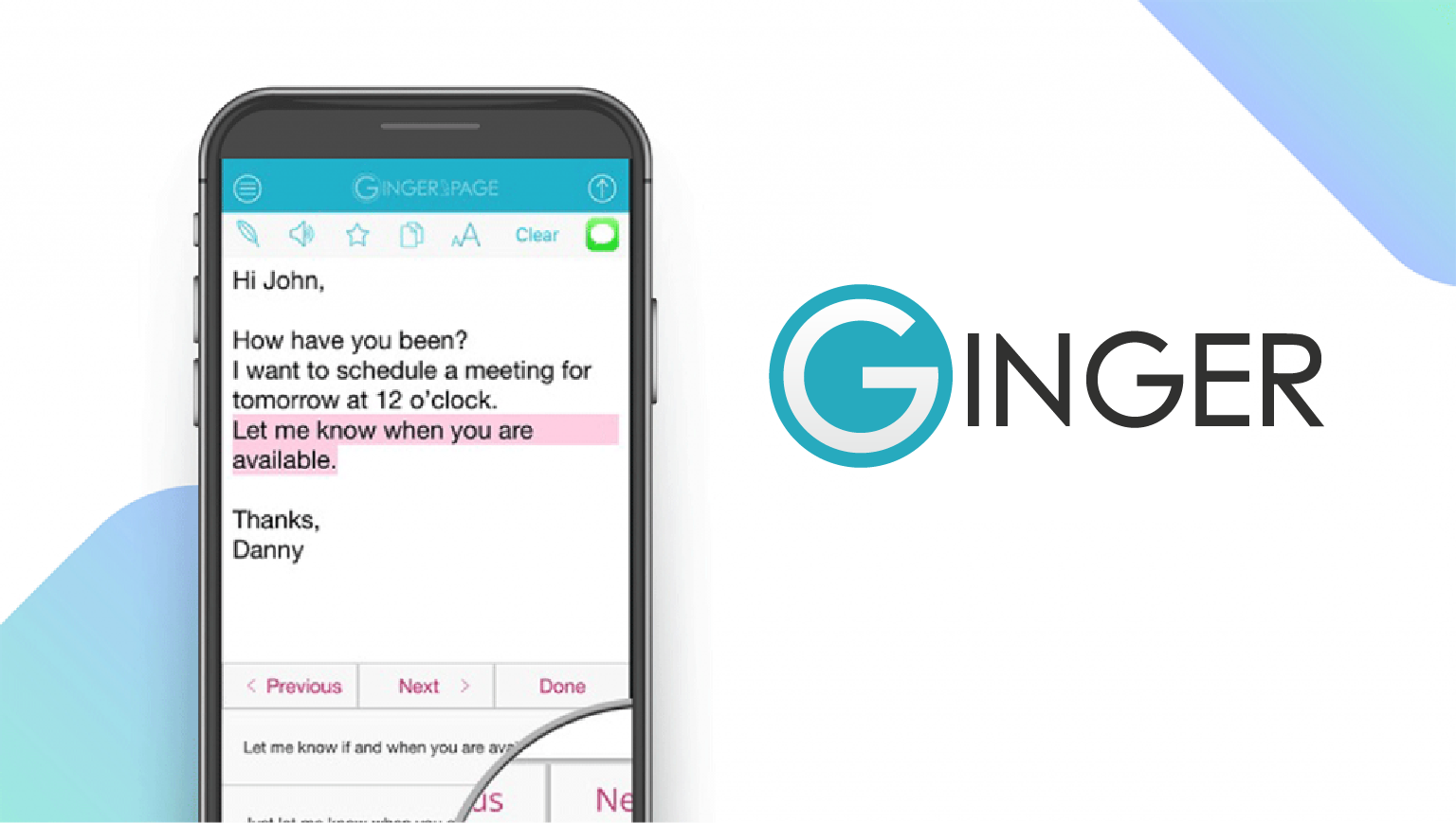 اپلیکیشن موبایل Ginger
