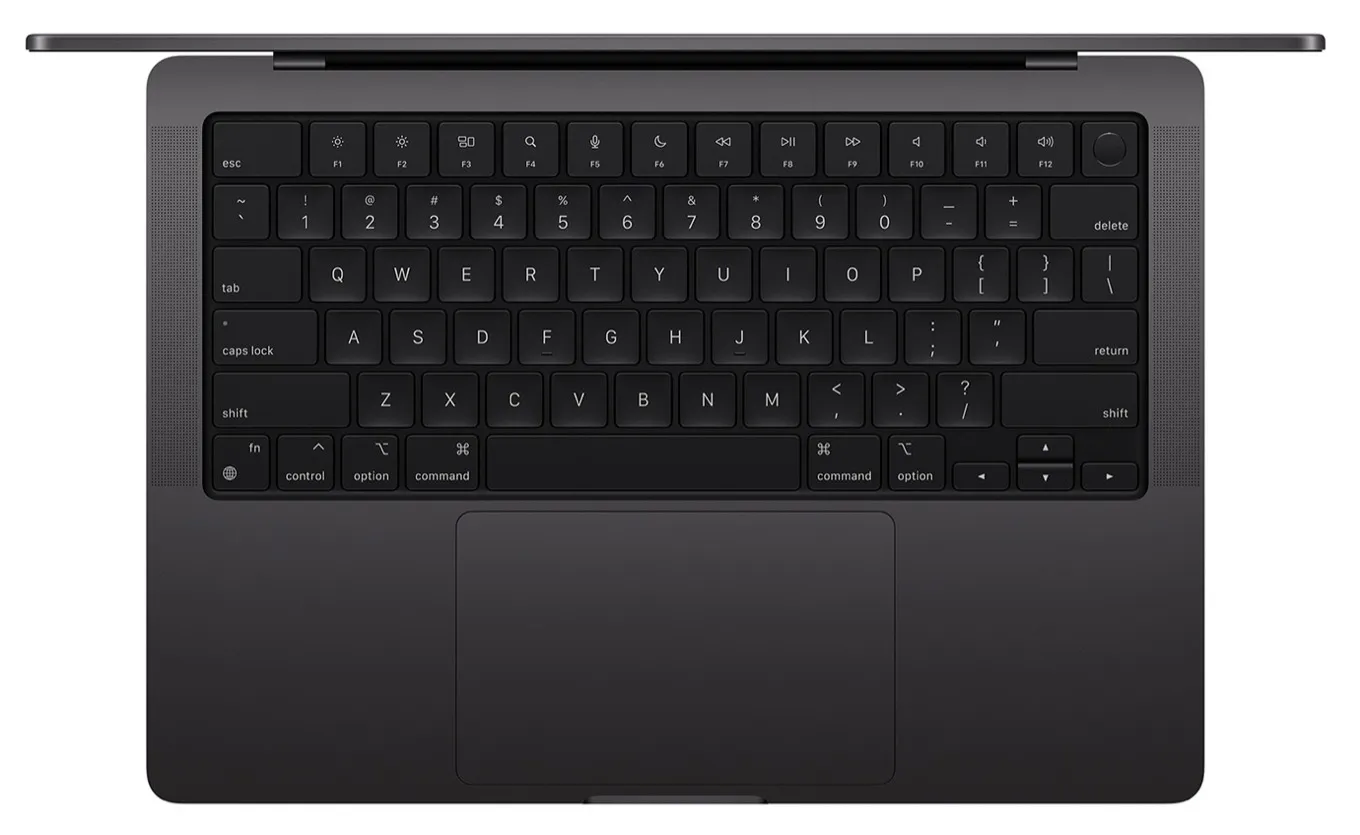 مک بوک از نمای بالا