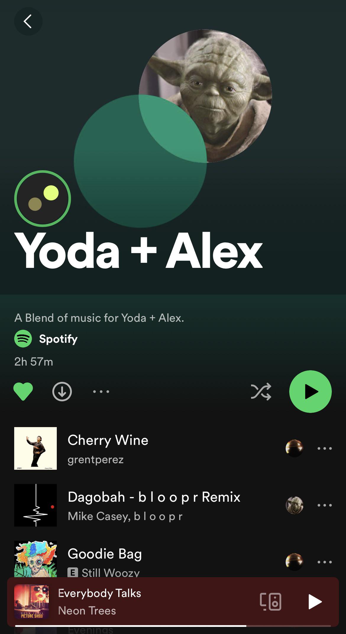 پلیلیست در بخش Blend