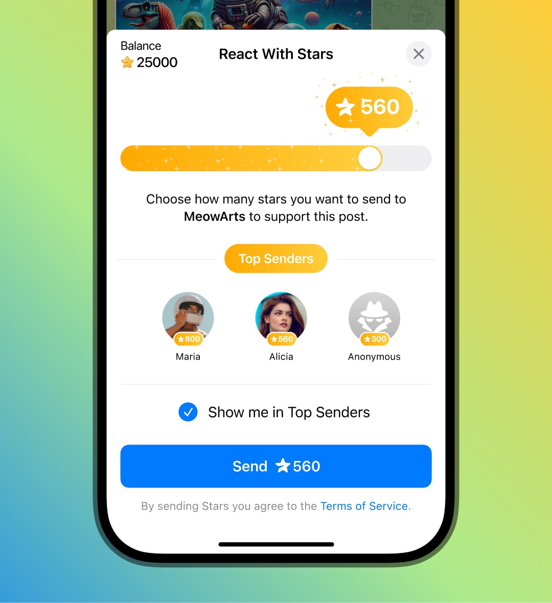 پرداخت ستاره تلگرام