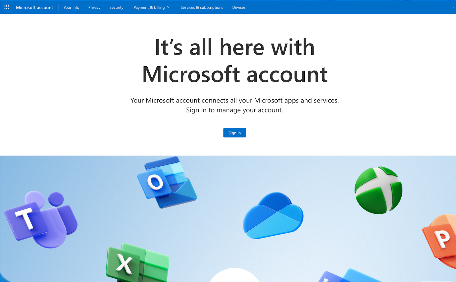 ورود به صفحه ساخت حساب مایکروسافت