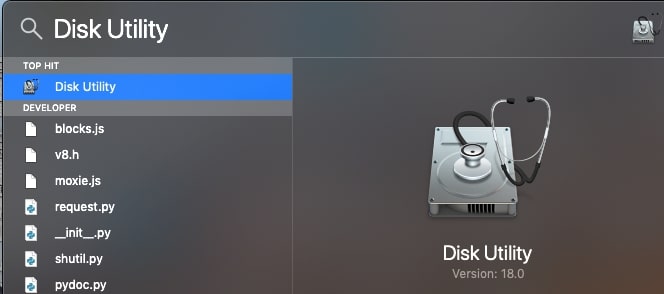 ابزار Disk Utility را باز کنید