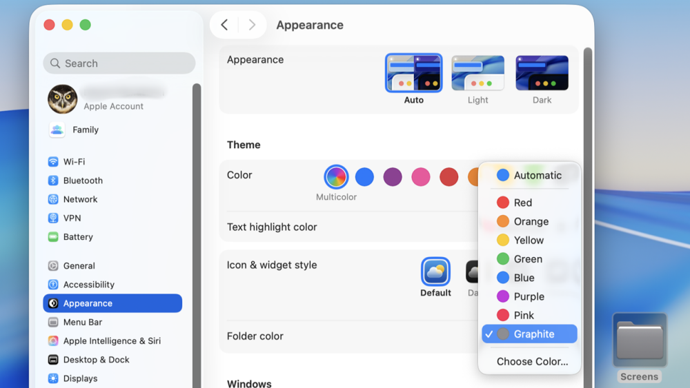 امکان تغییر رنگ فولدرها در مک او اس تاهو