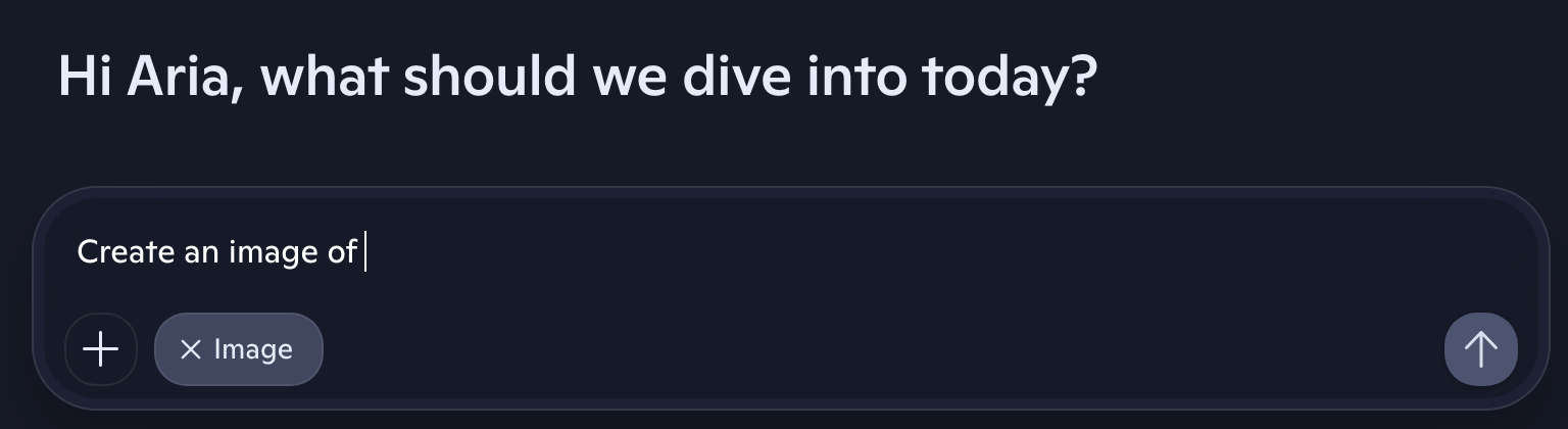 نوار ابزار Copilot برای وارد کردن پرامپت