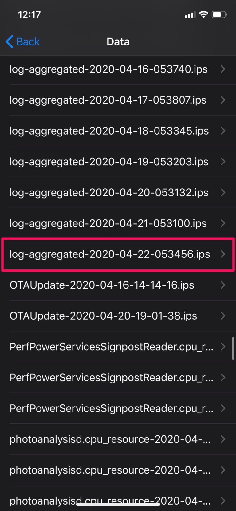 پیدا کردن لاگ سایکل شارژ آیفون