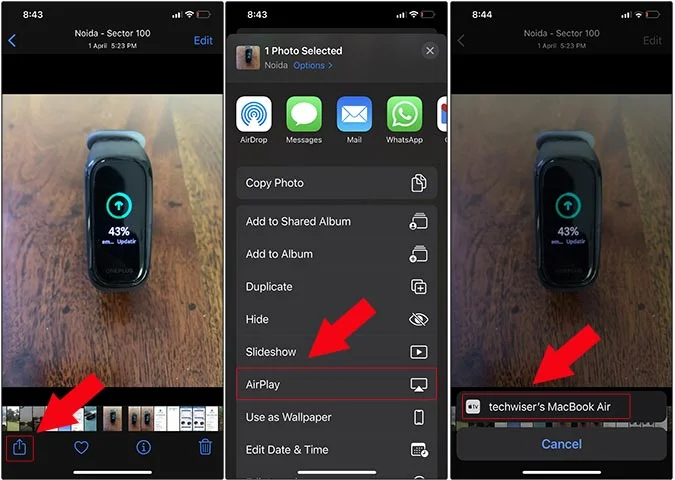 انتخاب فایل برای AirPlay کردن محتوا روی مک