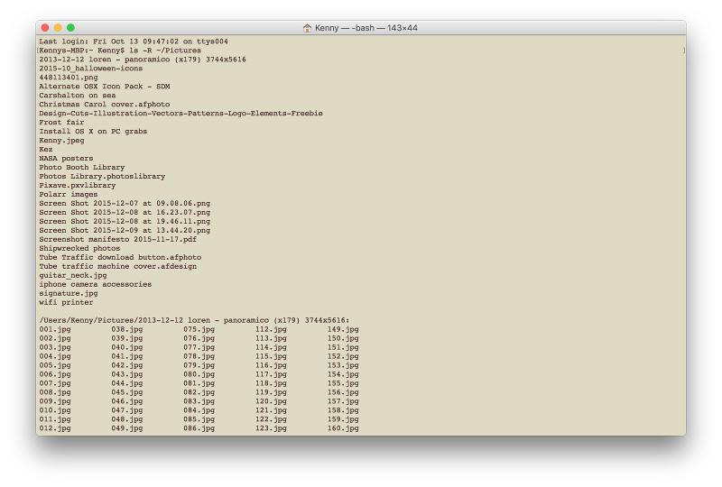 نمایش محتویات یک پوشه