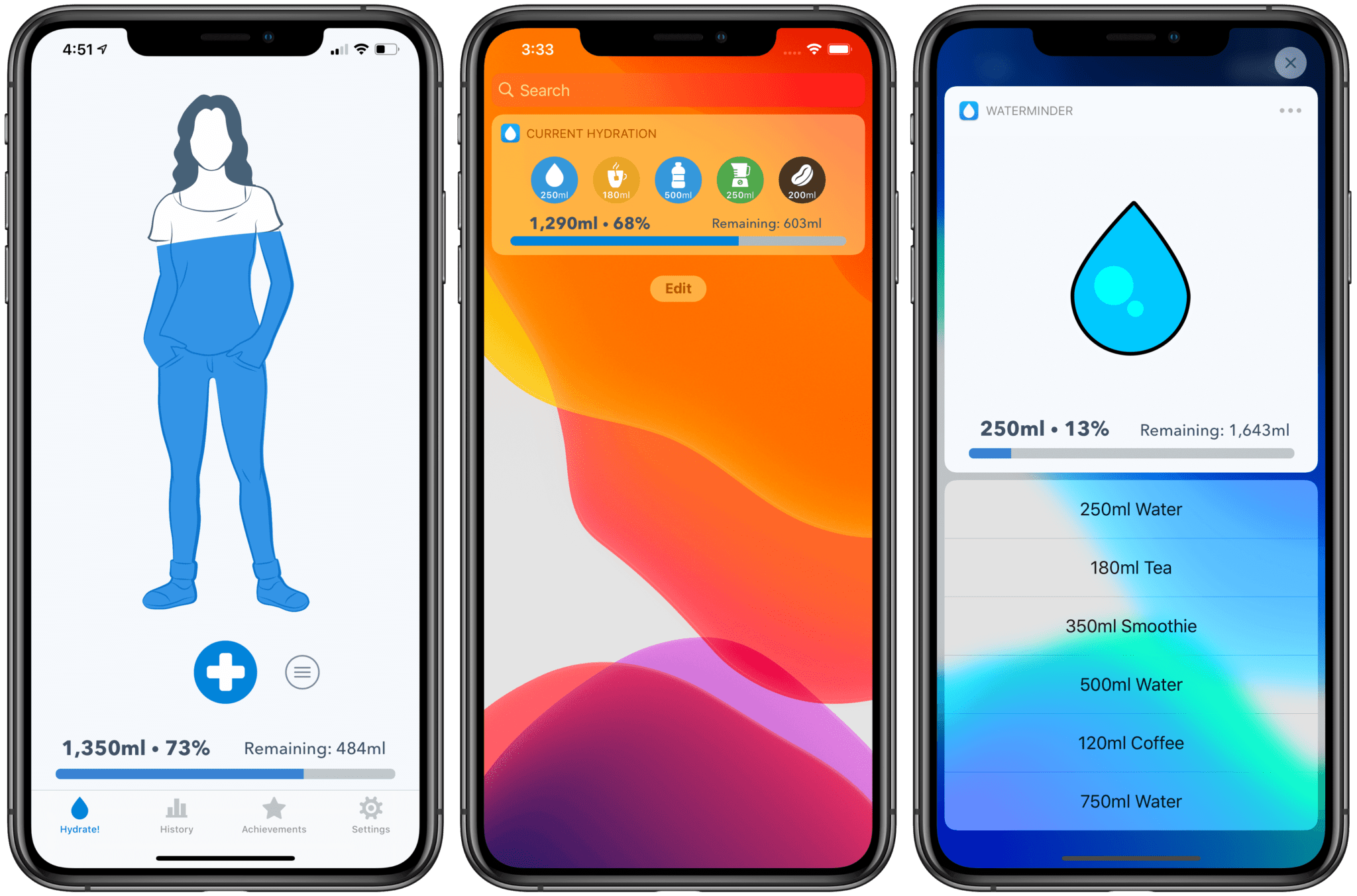 WaterMinder یادآوری مصرف آب و هیدراتاسیون روزانه