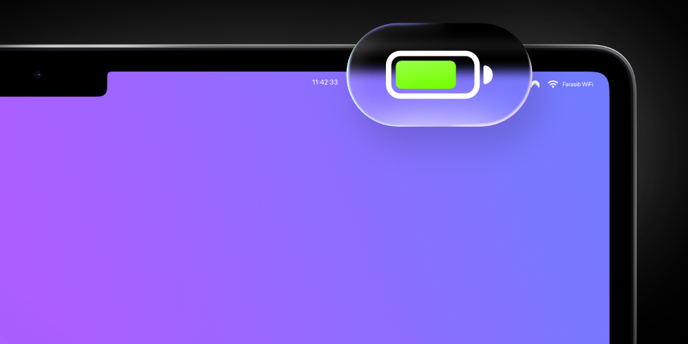 نحوه نمایش درصد باتری مک در نوار بالایی